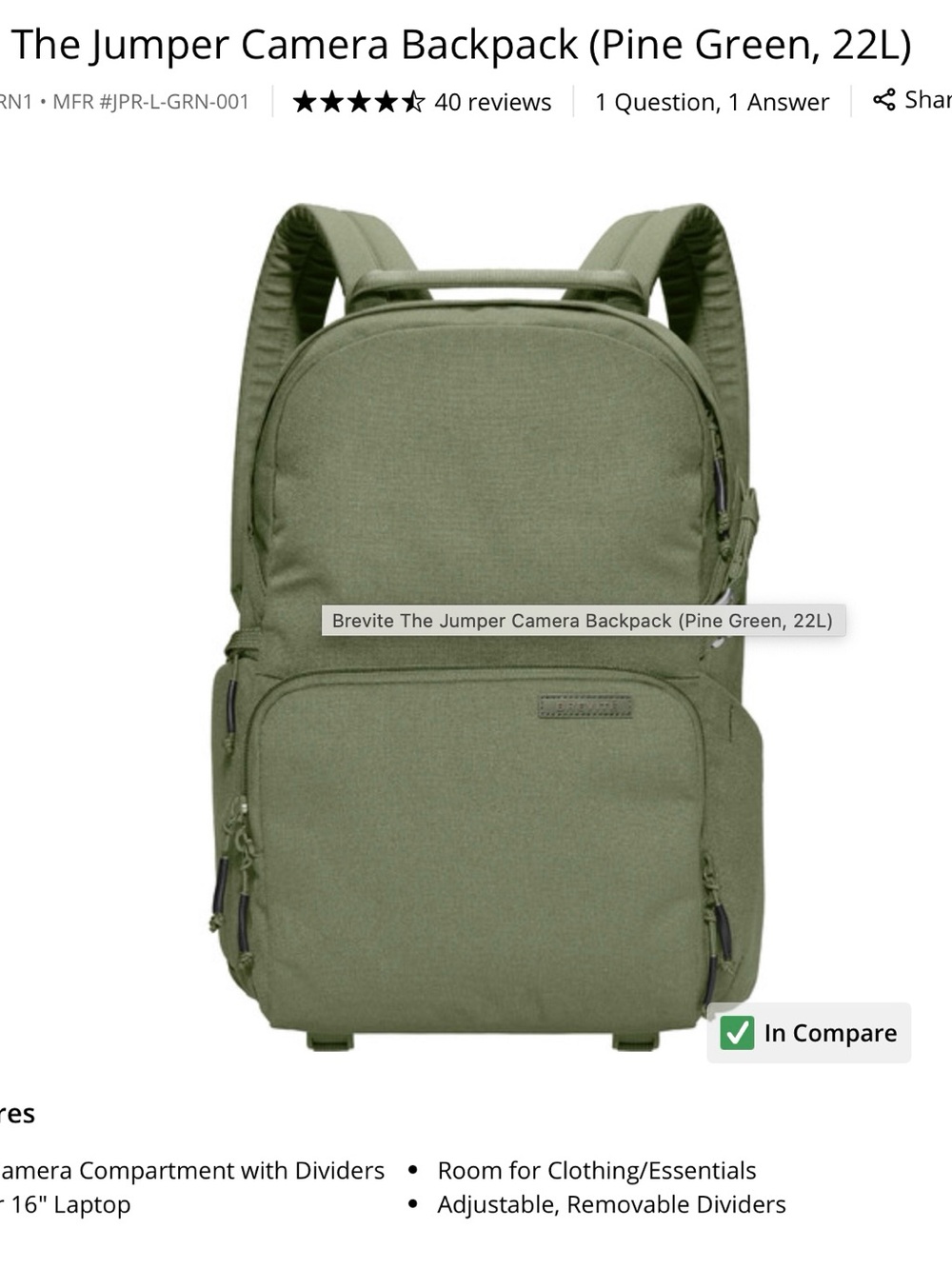 Brevité The Jumper camera backpack 22L waterproof